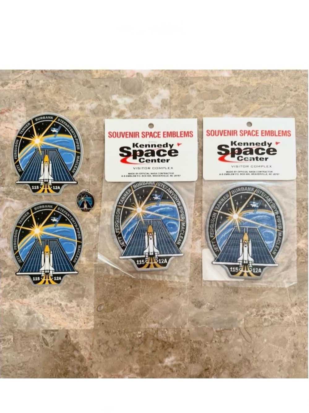 NEW Collectible NASA Space Shuttle STS-115 Embroidered Patches, Decals and Pin